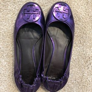 Tory Burch metallic Reva purple sz 7.5